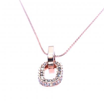 Austrian Crystal / Rose Gold Necklace / Crystal..