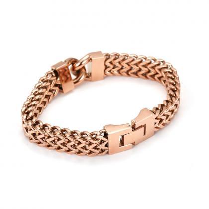 Blush Rose Gold / Chainmaille Bracelet / Chain..