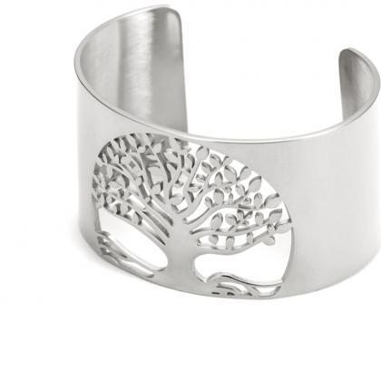 Tree Of Life Bracelet / Silver Cuff / Wide Cuff..
