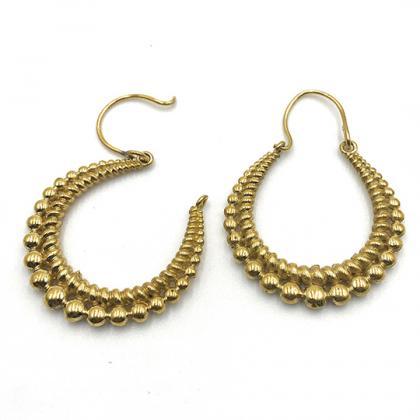 Unique Gold Tribal Hoop Earrings / ..