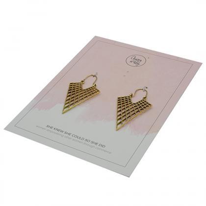 Honeycomb Triangle Earrings / Gold ..