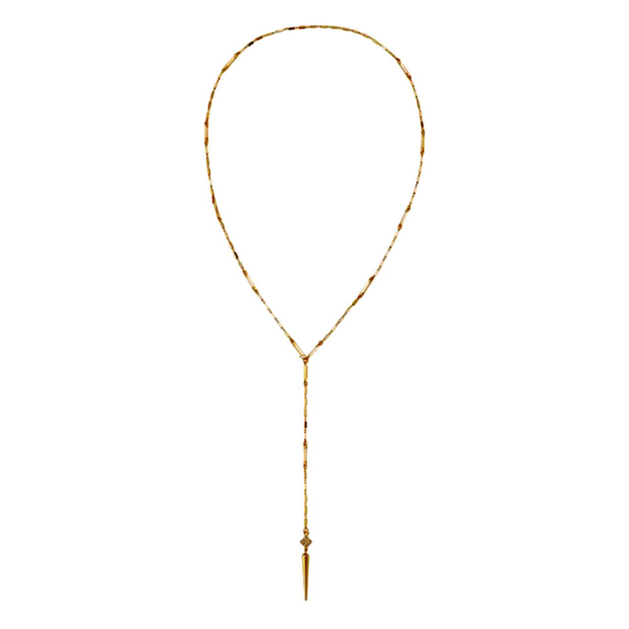 Gold Lariat Necklace / Y Necklace / Gold Necklace / Delicate Necklace / Chain Necklace / Everyday Necklace / Zircon Necklace / Long Necklace