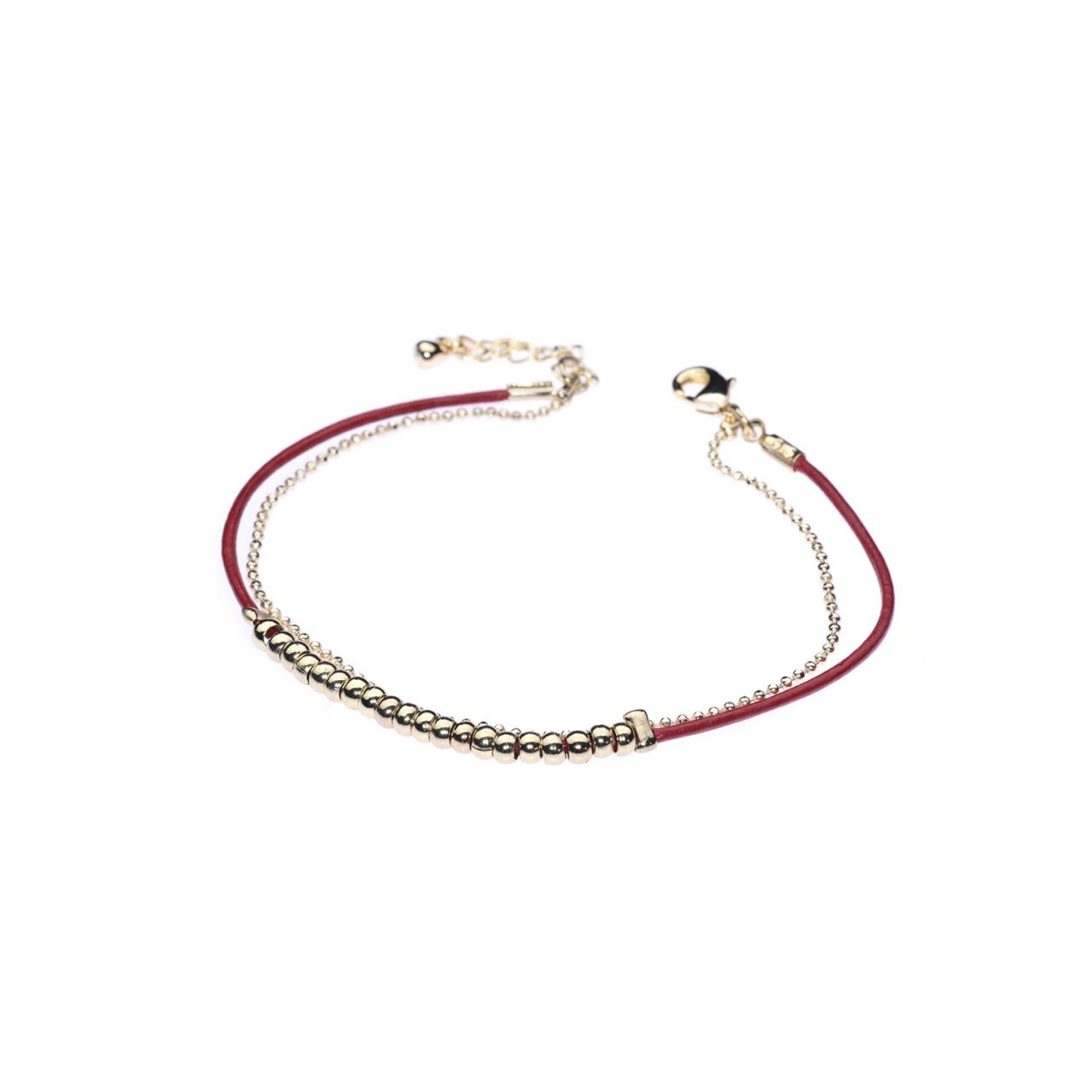 String Bracelet / Red String Bracelet / String Of Fate / Good Luck Bracelet / Gold Beads / Red String / Spiritual Bracelet / Red Leather