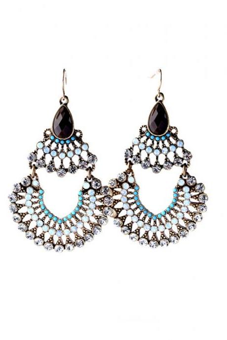 Boho Earrings / Statement Jewelry / Statement Earrings / Dangle Earrings / Beaded Earrings / Bohemian Earrings / Black Crystal / Beaded