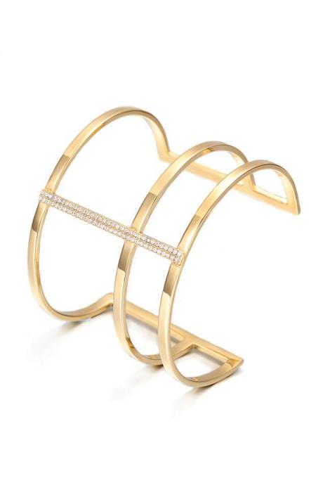 Armlet / Gold Cuff / Arm Cuff / Open Cuff / Goddess Jewelry / Cubic Zirconia / Zircon / Gold Bracelet / Boho Chic Jewelry / Gold Armlet