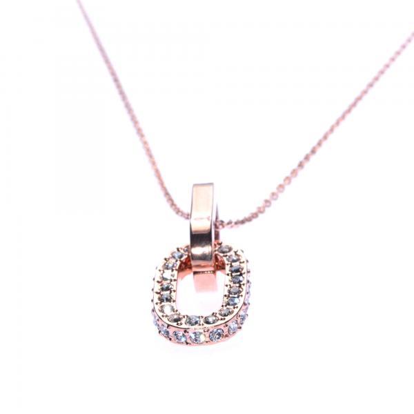 Austrian Crystal / Rose Gold Necklace / Crystal Necklace / Chain Necklace / Classy Jewelry / Short Necklace / Linked Circles / Rose Gold